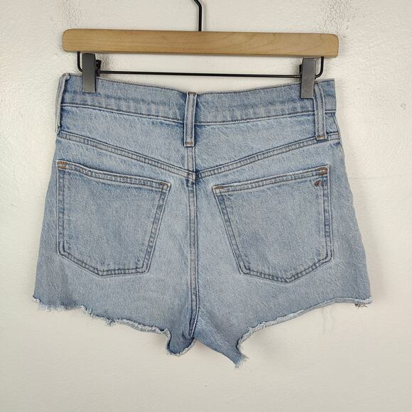 Madewell The Perfect‎ Jean Short Womens 26 Denim Cut Offs Light Wash Raw Hem - Picture 4 of 8